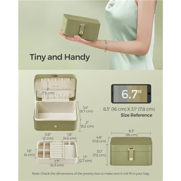 Travel Jewelry Box Organizer Portable Storage Case for Rings Earrings Necklaces - Picture 4 of 7